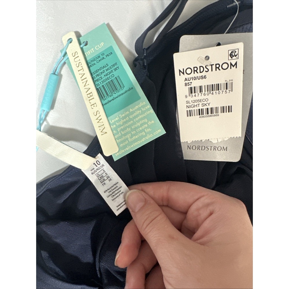 NWT $119 Sea Level [ 6 US ] Cross Front Multifit‎ One-Piece Swimsuit Blue#6926 - Picture 10 of 10